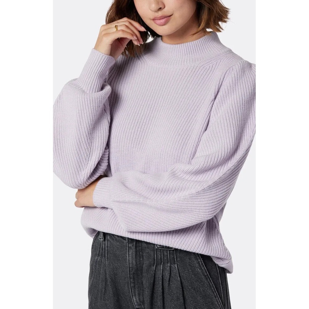 JOIE Tandou‎ Mockneck 100% Wool Sweater Bishop Sleeve in Misty Lilac Purple Sz L